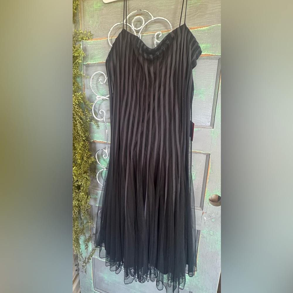 Elegant Black Striped Dress JS Collections